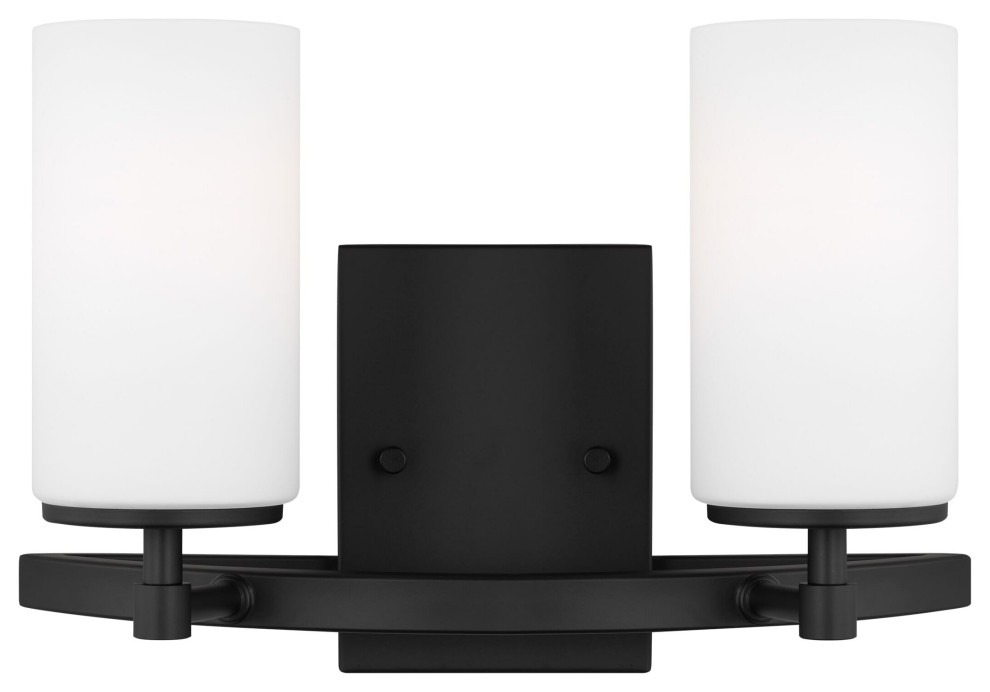 Alturas 2Light Bathroom Vanity Light in Midnight Black, 14.000 Transitional Bathroom Vanity