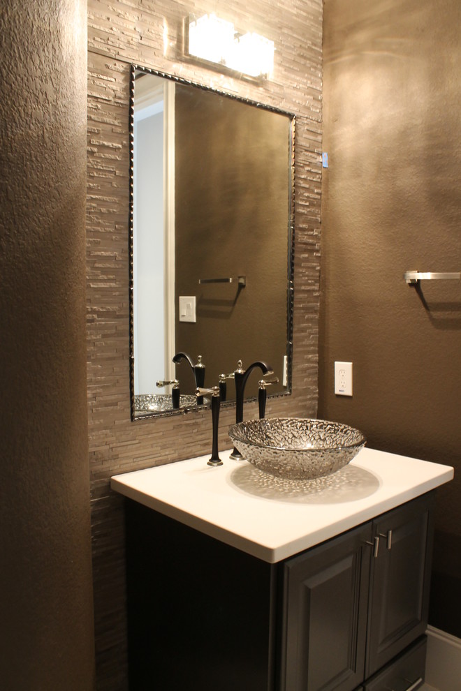 Transitional powder room in Houston.