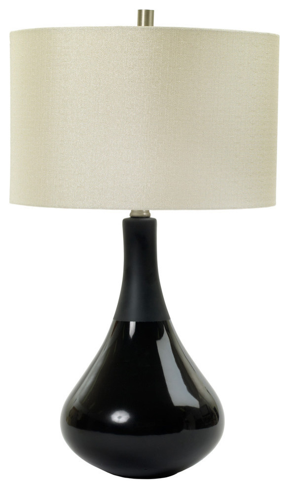 Fangio Lighting Ceramic Table Lamp, 2-Tone Black, 29"