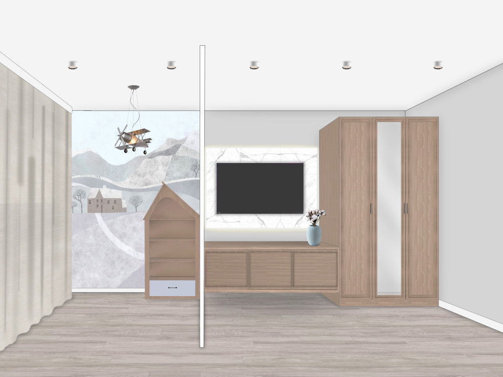 Проект детской совмещенной с гостиной