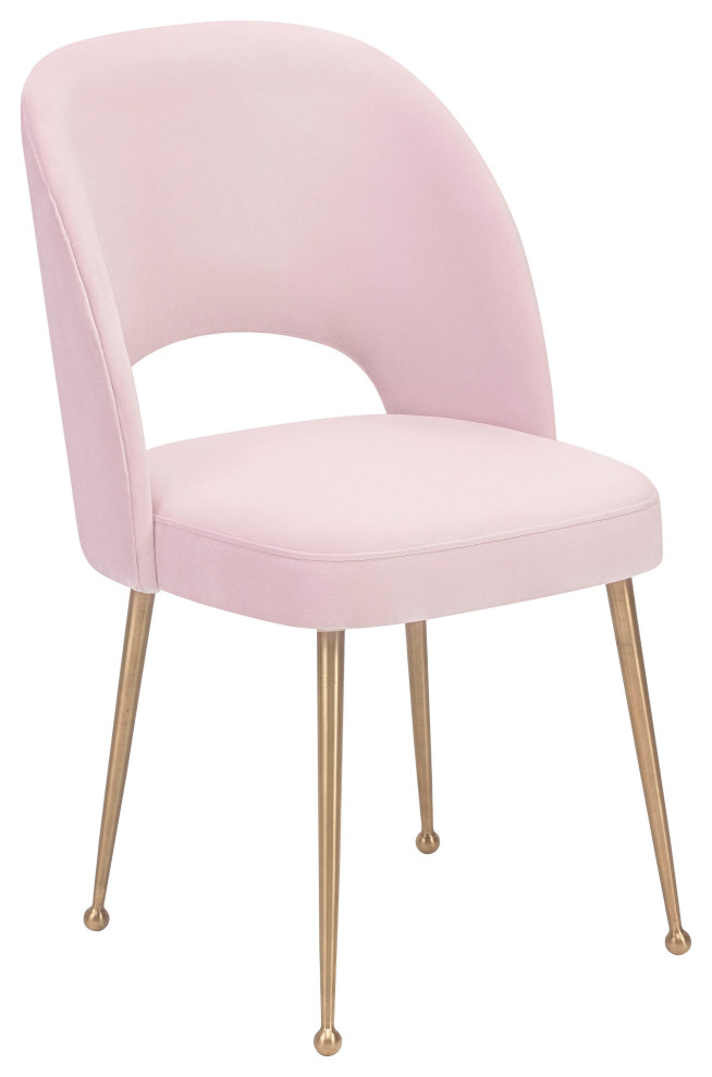 Swell Velvet Chair, Blush