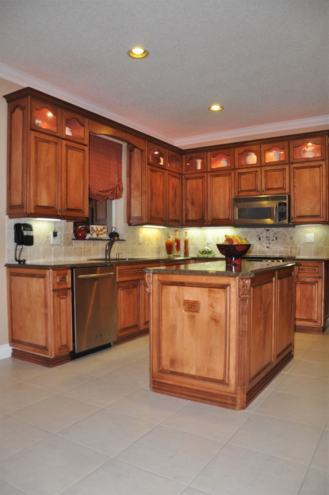 Inspiration for a transitional kitchen remodel in Miami