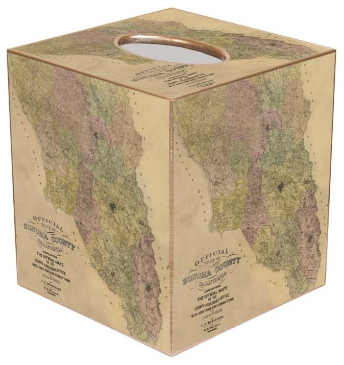 TB2436 - Sonoma County Antique Map Tissue Box Cover