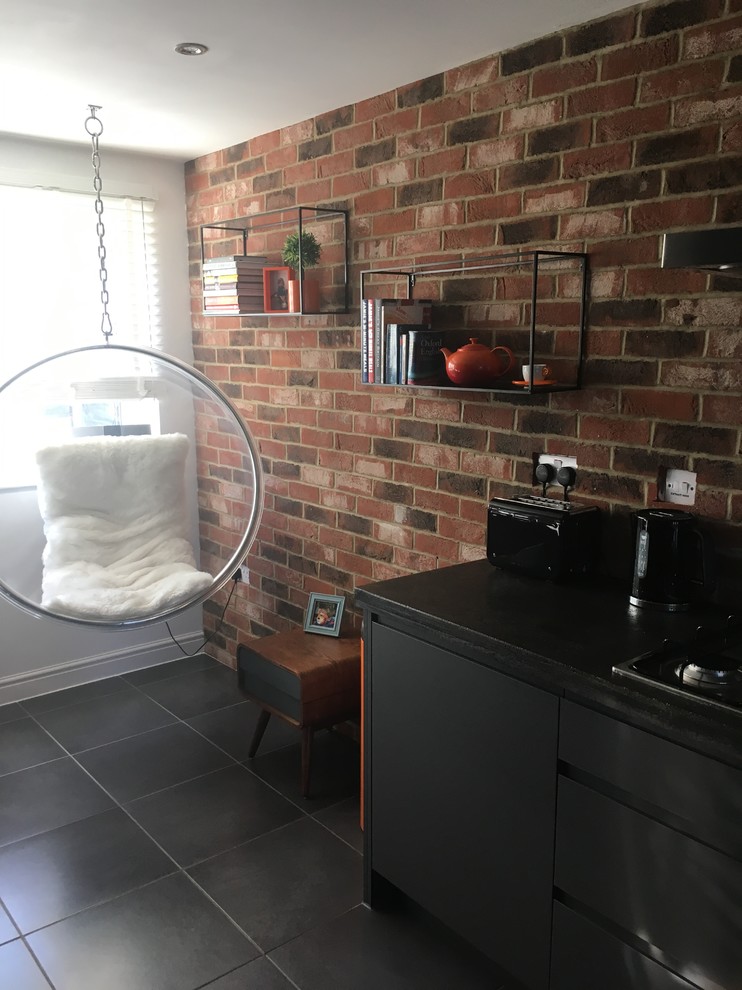 Knocking wall between kitchen and living room Industrial Kitchen