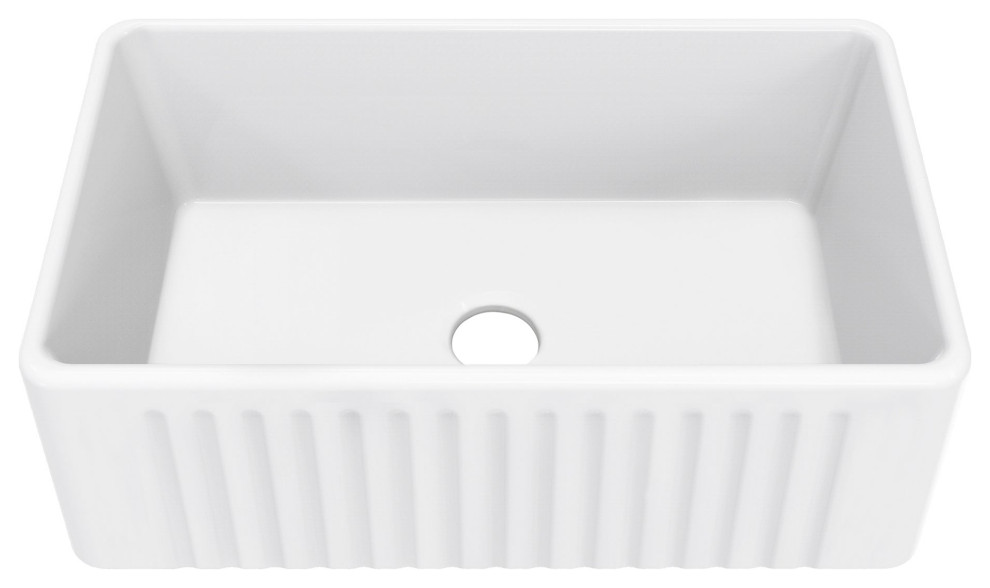 Delice 30 x 18 Ceramic, Farmhouse Kitchen Sink with Apron