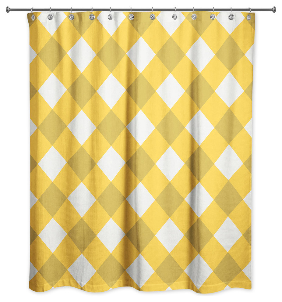 Yellow Plaid Shower Curtain Farmhouse Shower Curtains by Designs