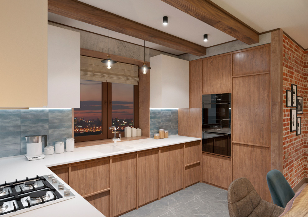 Кухня-гостиная с элементами лофта