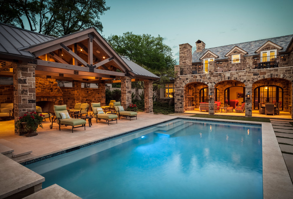 This is an example of a mediterranean pool in Dallas.