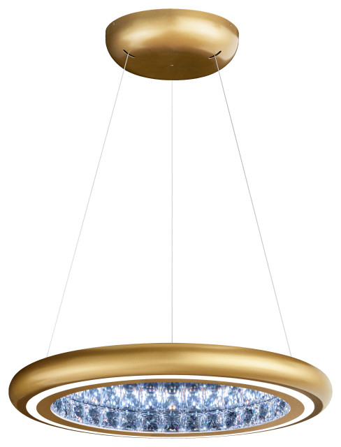 Schonbek Mfc201N-Gd1S 1 Light Crystal Pendant, Glimmer Gold