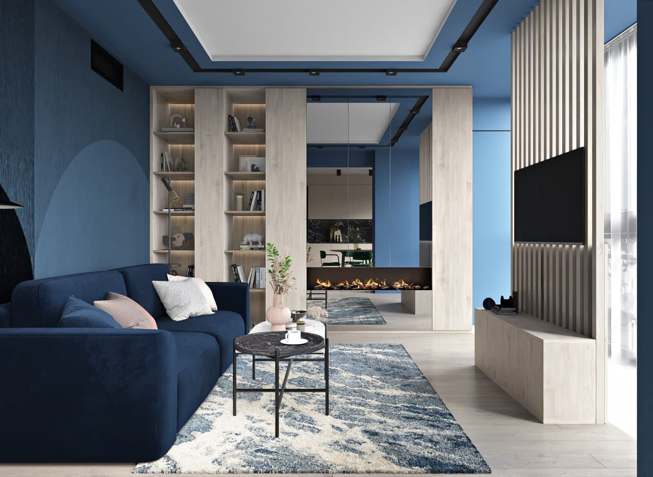 Гостиная ЖК Татьянин Парк "Сапфировая нега"