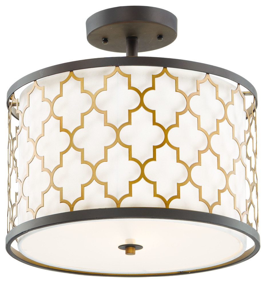 Maxim 20291wl Crest 3 Light 16 Wide Semi Flush Drum Ceiling