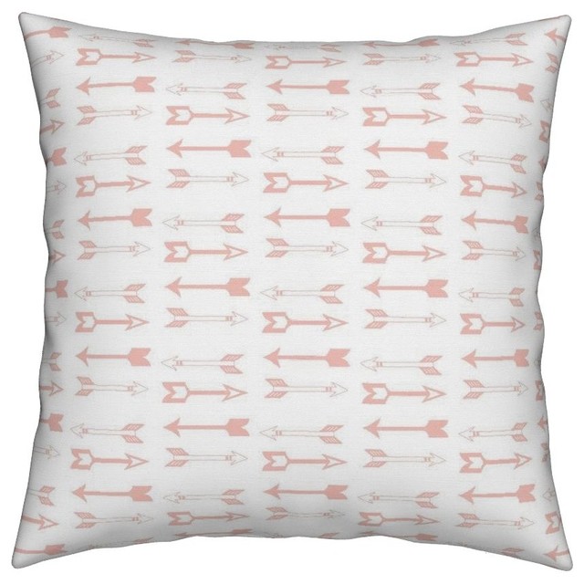 Arrow Arrows Blush Pink Geometric Tribal Aztec Throw Pillow Cover Velvet