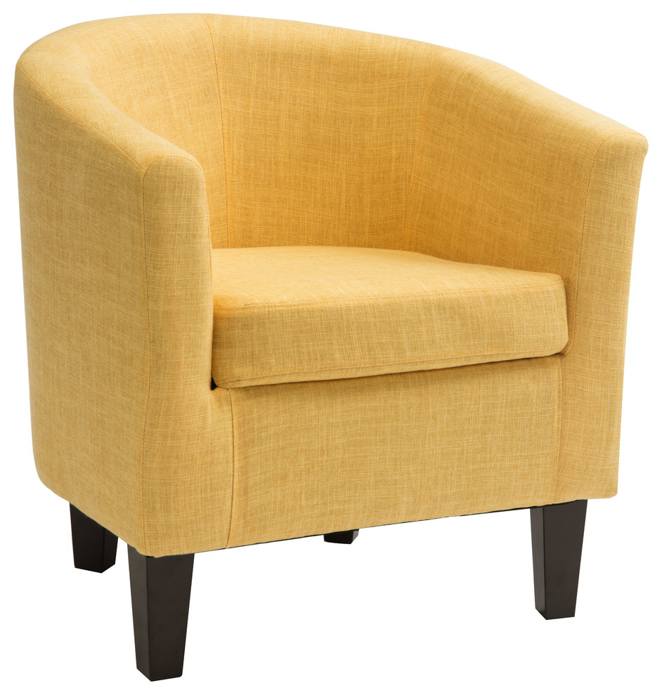Corliving Antonio Tub Chair, Yellow Fabric