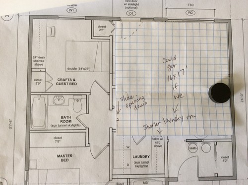 How can I fit a kitchen, dining and living room in a 16' x