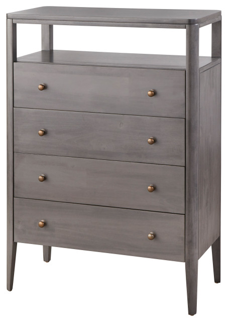 Lifestorey Parc 4 Drawer Chest Charcoal Gray Transitional