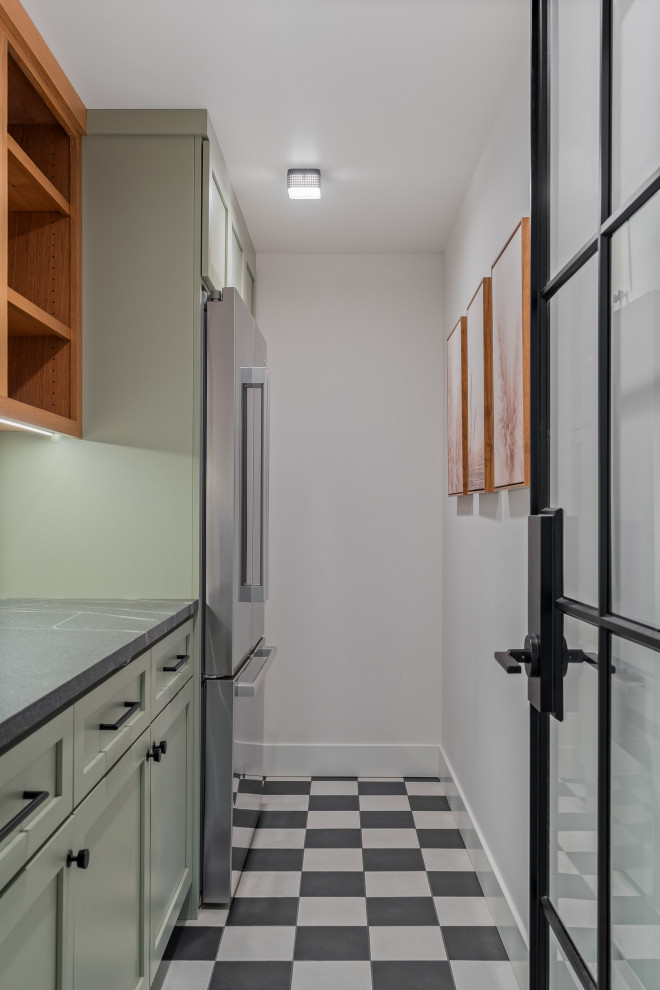 Butler's Pantry with Checkerboard Floor