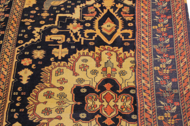 1950 Wool Rug Authentic 1950 Antique Vintage Herat Wool & Silk Base Rug, 4'5'' x 6'0 ...