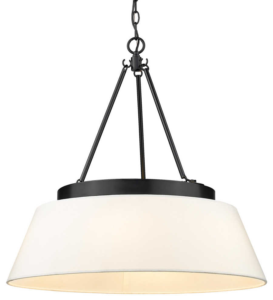 Penn Chandelier With Modern White Shade Shade