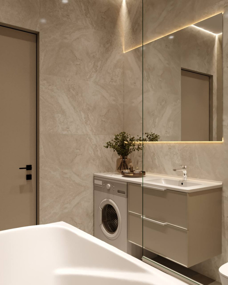 Современный интерьер в нюдовых тонах