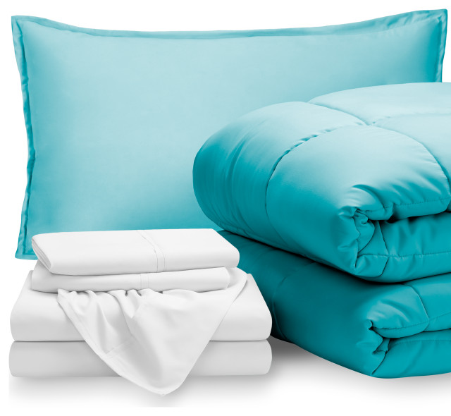 Bare Home 5Piece Twin BedinaBag Contemporary Comforters And