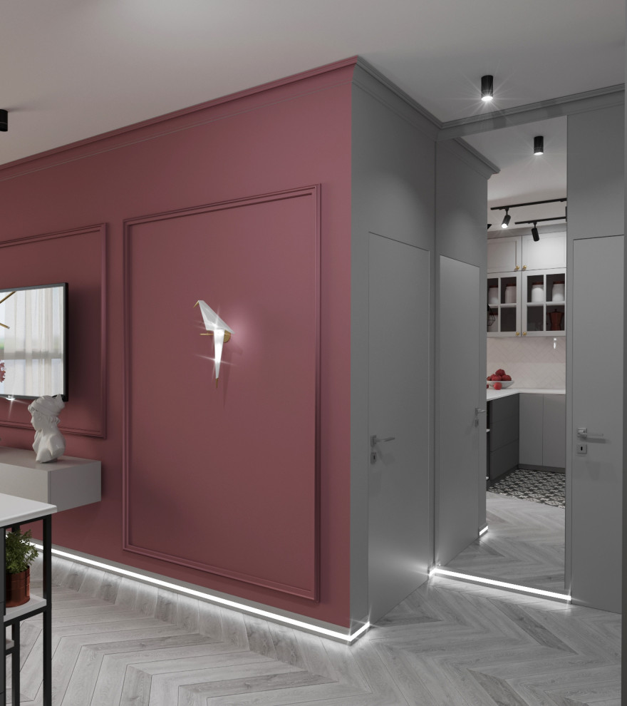 "Малиновое вино" Дизайн-проект квартиры 50 метров