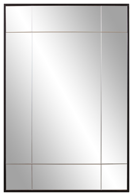 Patton Decor 24x36 Black Metal Framed Geometric Mirror Patton Decor 24x36 Black Metal Framed