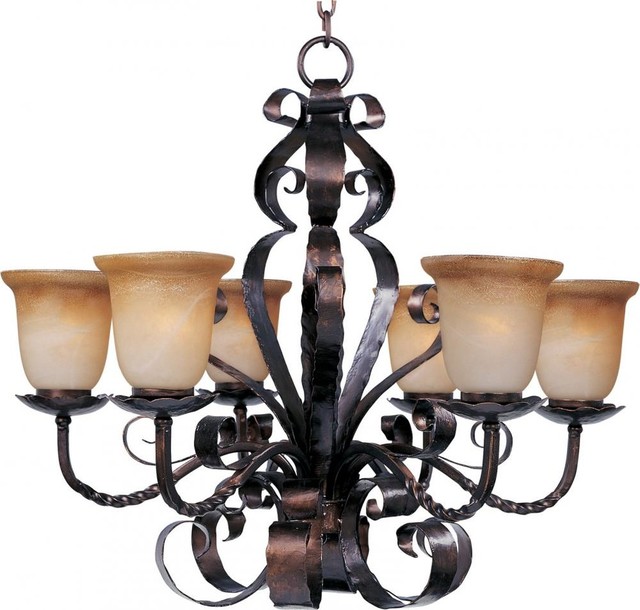 Maxim Aspen 6 Light Oil Rubbed Bronze Vintage Amber Glass Up Maxim Aspen 6 Light Oil Rubbed Bronze Vintage Amber Glass Up Chandelier