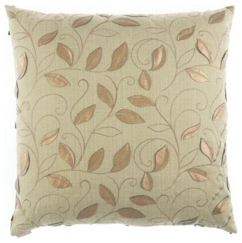 24" x 24" atticus green leaf and vine pattern throw pillow with a feather/down i