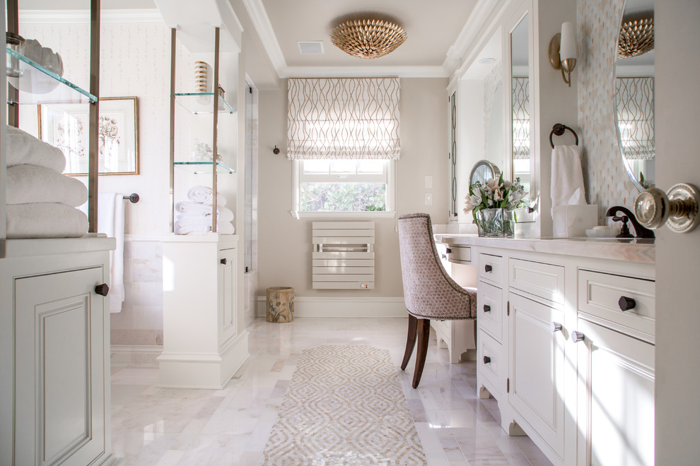 Mid-sized traditional master bathroom in Other.