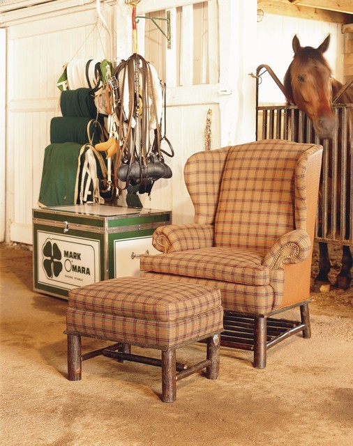 Old Hickory Reader's Wingback Chair & Ottoman