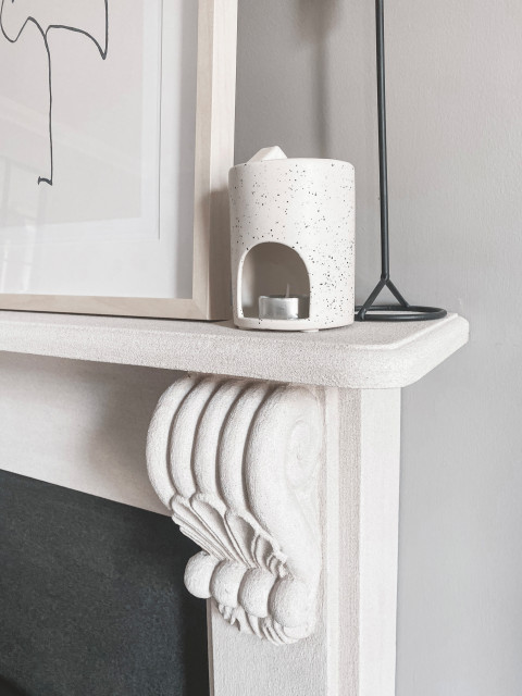 Stone Effect Fireplace Paint trendy-dagligstue