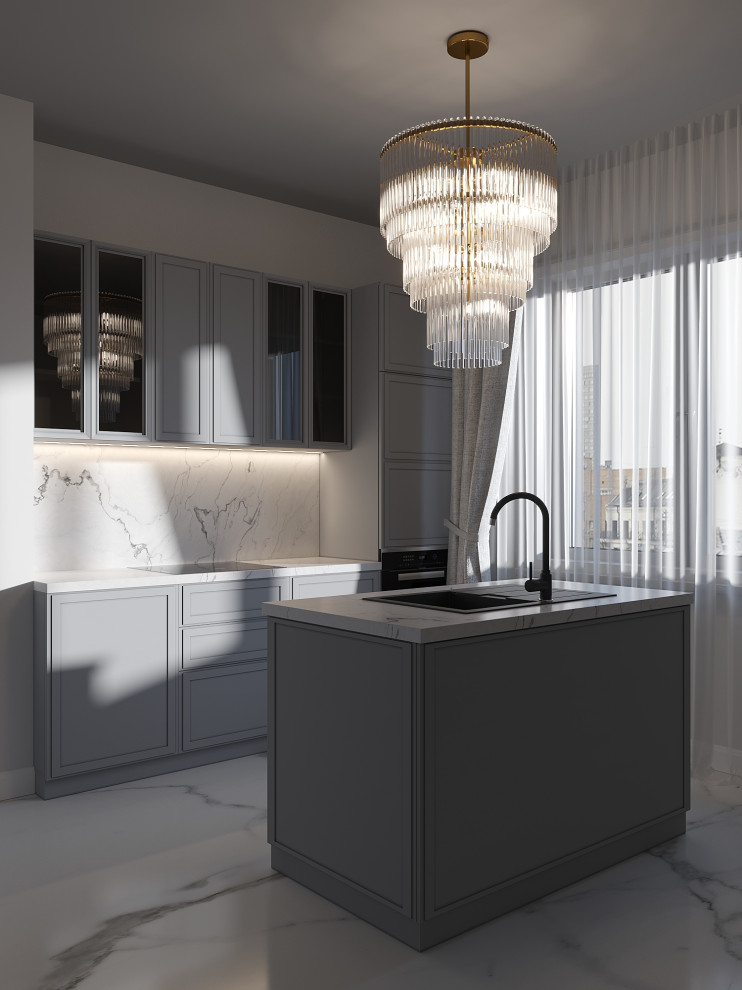 Кухня и гостиная в трешке