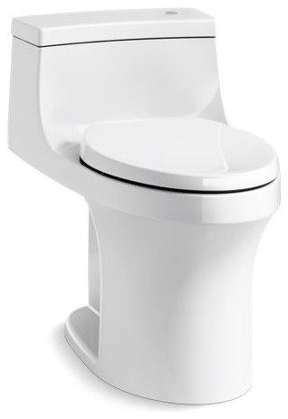 Kohler San Souci 1-Piece Compact Elongated 1.28 GPF Touchless Toilet, White