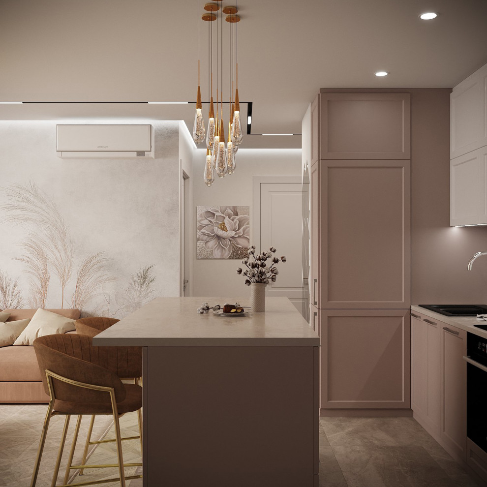 Photo of a small contemporary kitchen in London.