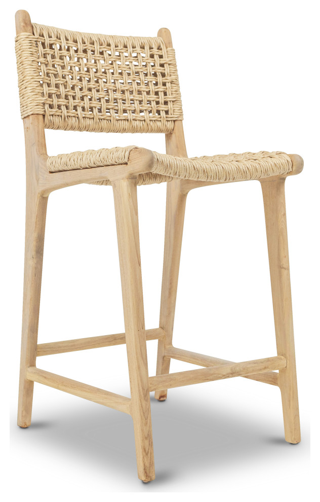 Poly and Bark Batu Indoor/Outdoor Counter Height Stool Tropical Bar