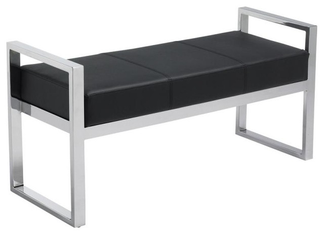 Chrome Frame Leather Bench Contemporary Indoor Benches By Artefac