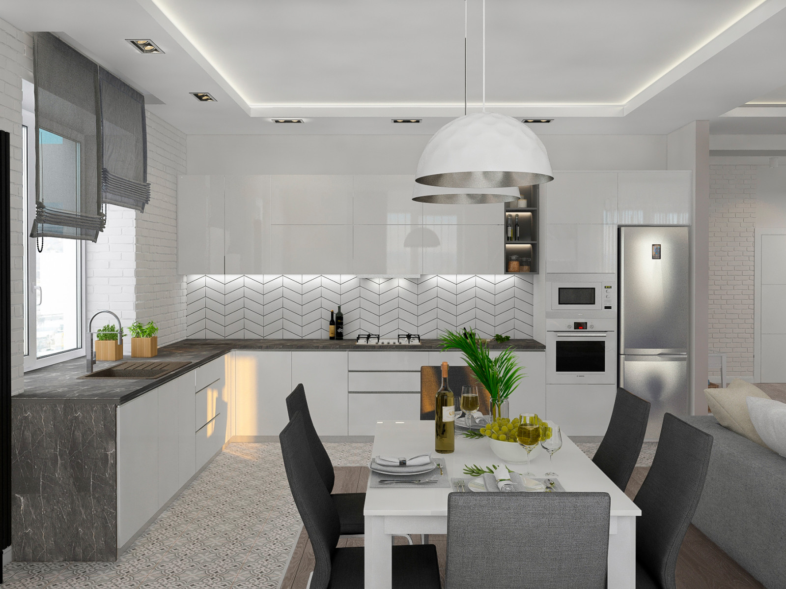 Проект гостиной частного дома. Подсосенки.