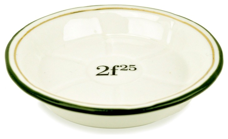 Porcelain Absinthe Coaster/Saucer, 2f25, Green/Gold