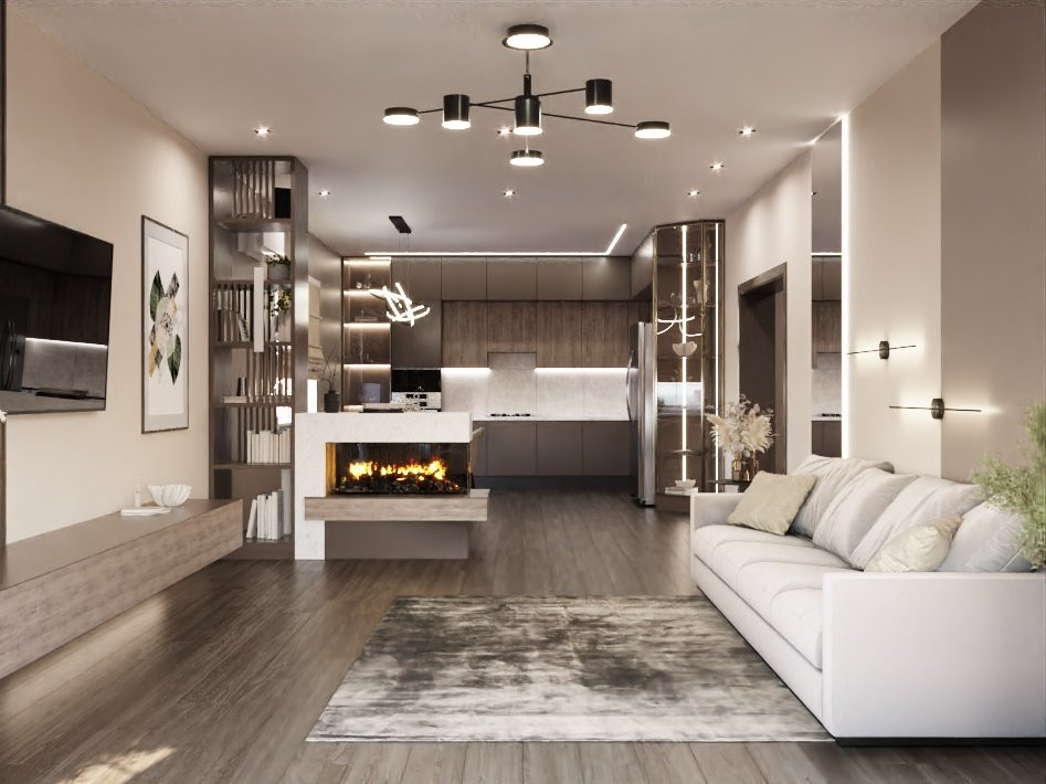 Дизайн кухни-гостиной