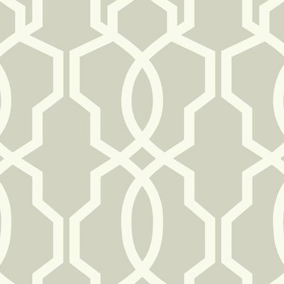 Hourglass Trellis Wallpaper, Gray and White