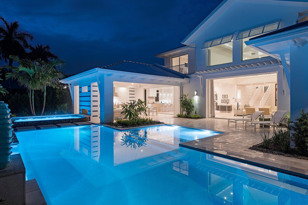 Inspiration for a transitional pool in Miami.