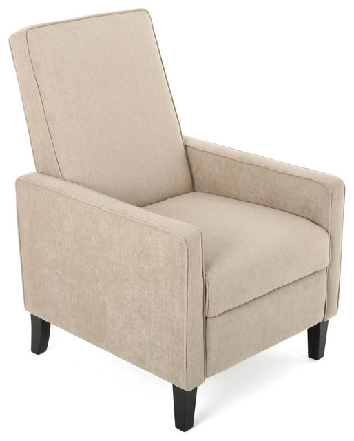 Gdf Studio Lindqvist Beige Fabric Slim Recliner Chair