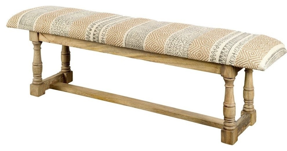 Mango Wood Bench Southwestern Upholstered Benches by GwG Outlet