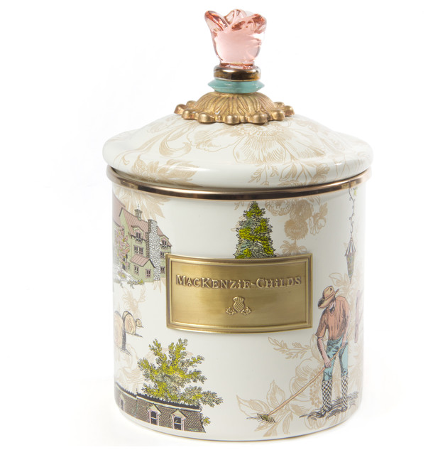 Aurora Enamel Canister Small Mackenzie Childs Eclectic Aurora Enamel Canister Small Mackenzie Childs