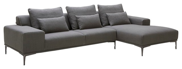 Modern Fabric Sectional Sofa Contemporary Modern Fabric Sectional Sofa Right Hand Facing Chaise