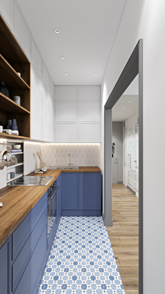 Интересная плитка в гармонии с мебелью