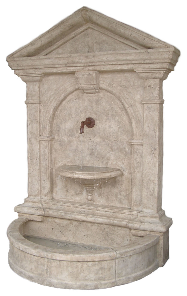 Florentine Wall Fountain-Roman Stone Finish, 79.70"H