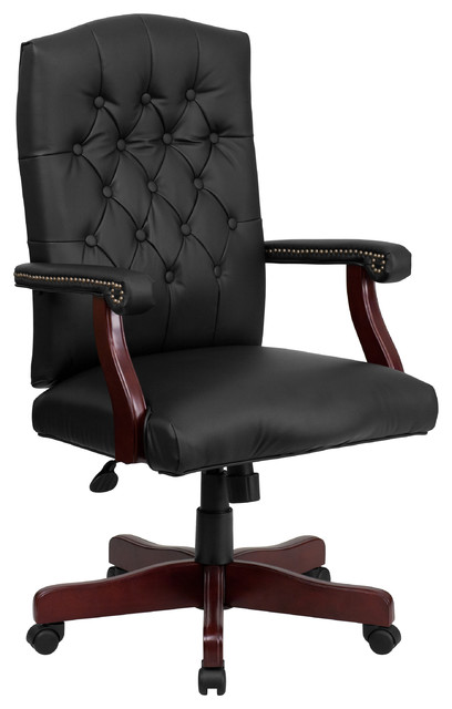 MFO Martha Washington Black Leather Executive Swivel Chair