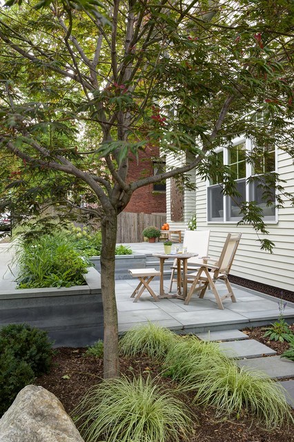 Brookline Modern Front Yard traditional-garden