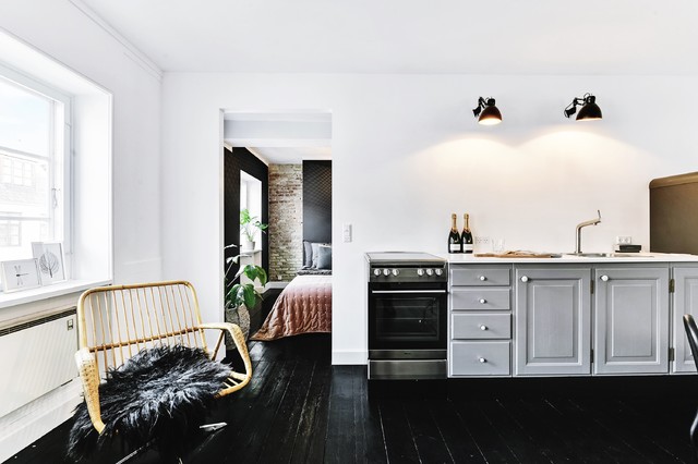 Boh&eacute;me lejlighed scandinavian-kitchen